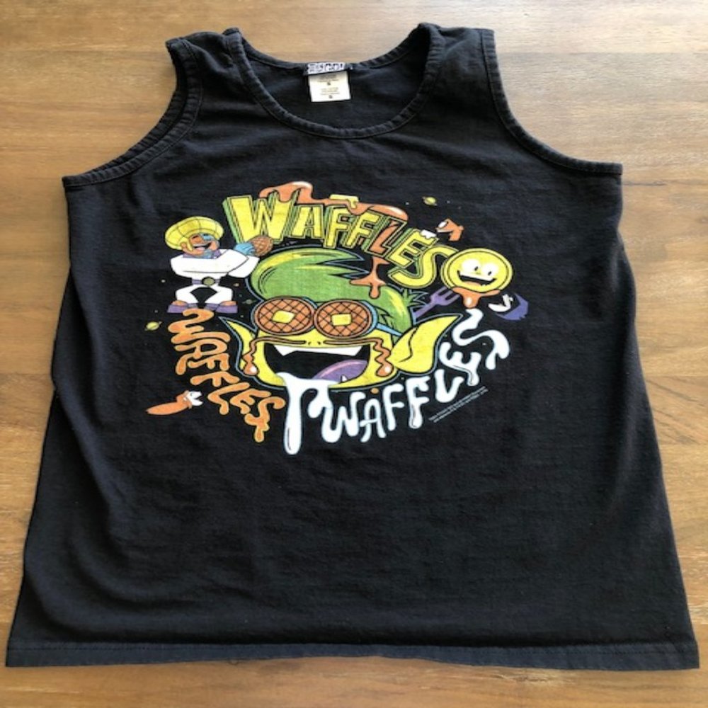 Vintage Teen Titans GO!‎ Tank Top Muscle Tee shirt Mens S Small "Waffles"